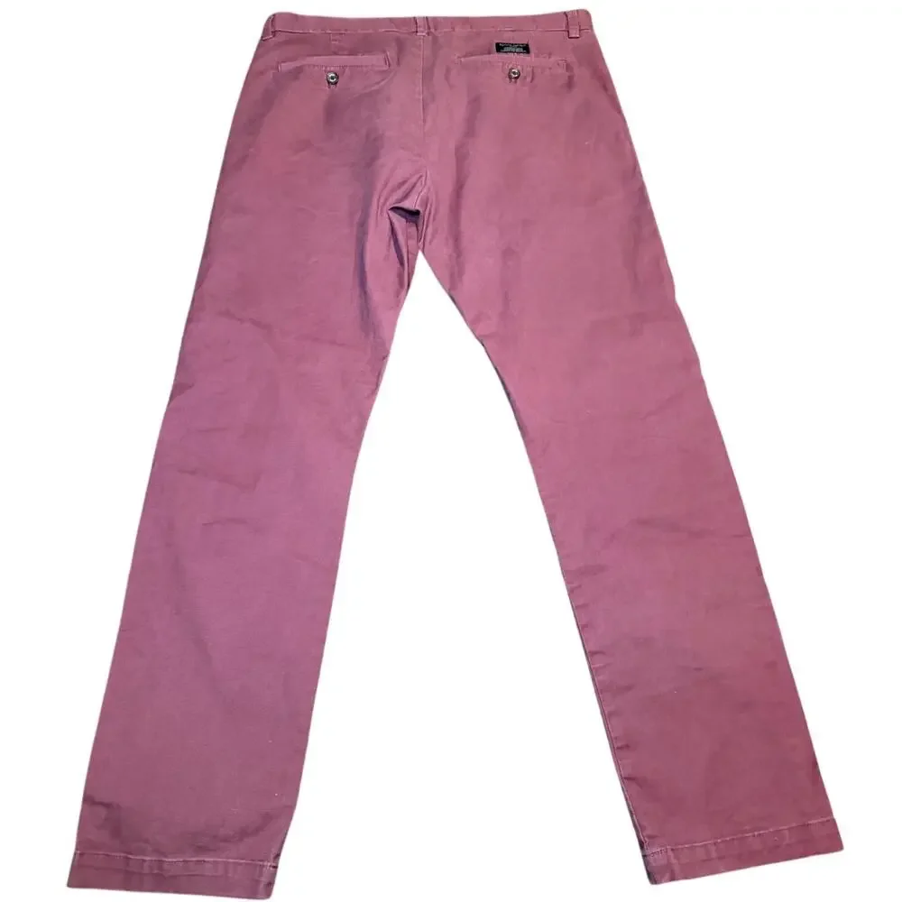 Banana Republic Fulton Skinny Chino Pants, Slim Fit Stretch Burgundy, Men 35x32
